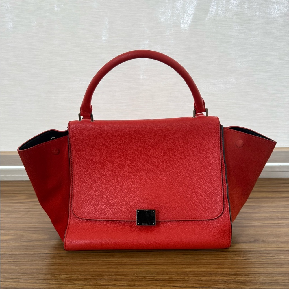 Celine Red Leather Trapeze Bag Phoebe Philo